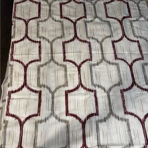 Elegant Geometric Red and Gray Decorative Curtain Panel - Living Color